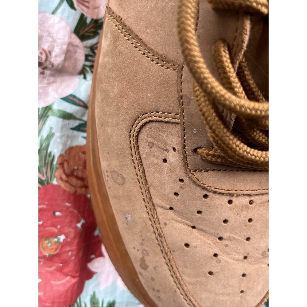 Nike Air Force 1 Low 'Flax' Wheat Sneakers Sz 9.5 Mens Classic Streetwear Shoes - Picture 10 of 12